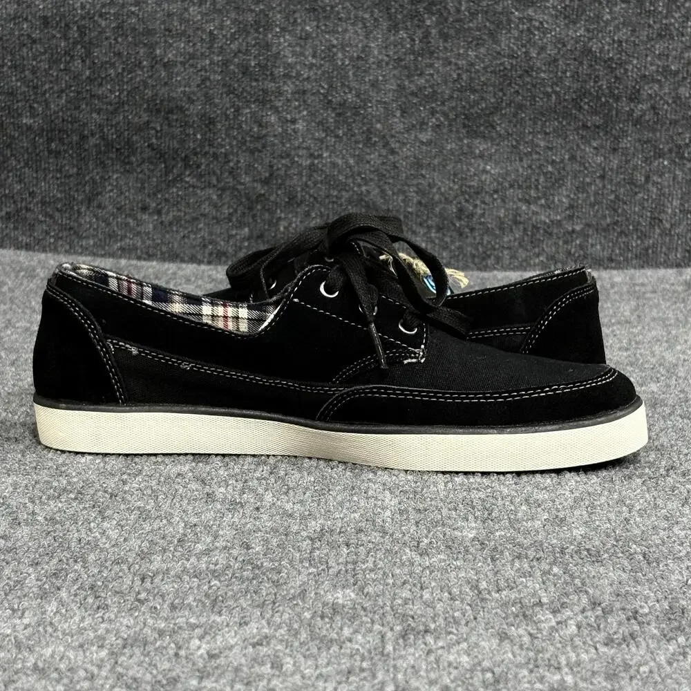 Gotcha Shoes Mens Size 9.5 Black Laguna Leather Canvas Boat Skate Surf Casual